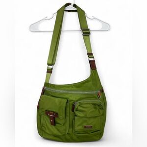 Tumi Voyageur Sumatra Crossbody Leather Trim HandBag Green